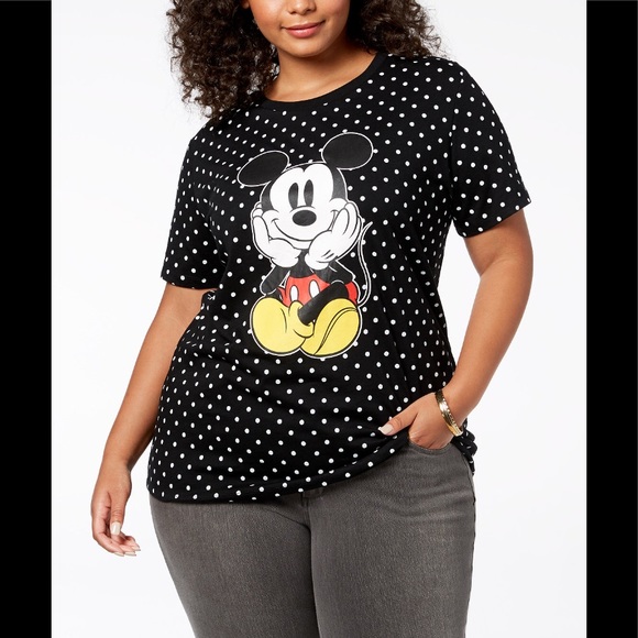 Disney Tops - NWT! Disney Mickey Mouse polka dot plus size top